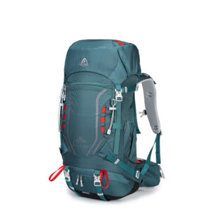 Mochila Trekking Verde 35+5L Aione – Espalda Ventilada y Rain Cover